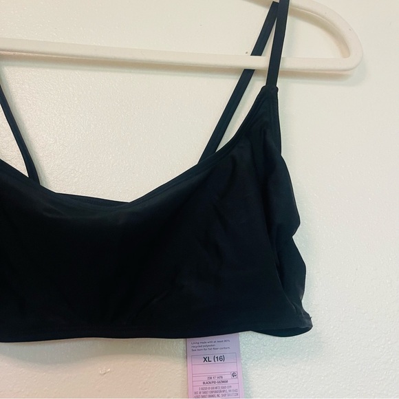 NWT Wild Fable Solid Black Swim Top Bikini Top Size XL - Picture 2 of 6